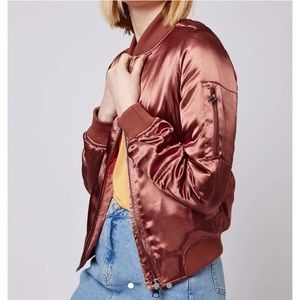 Top Shop Satin Bomber Jacket